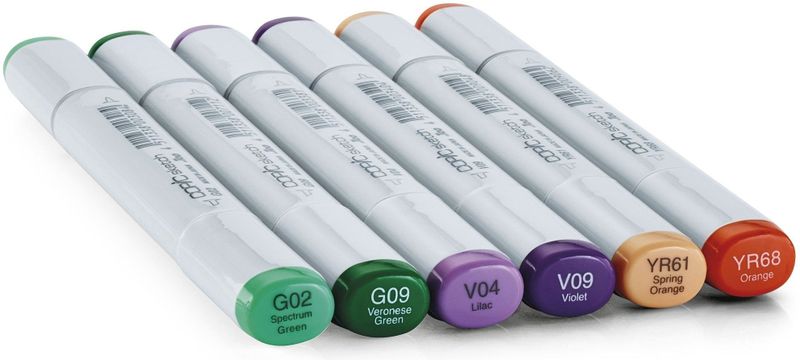 COPIC Marker - Sketch - 6 Stuks Set - Secondary Tones - Twinmarkers Op Alcoholbasis