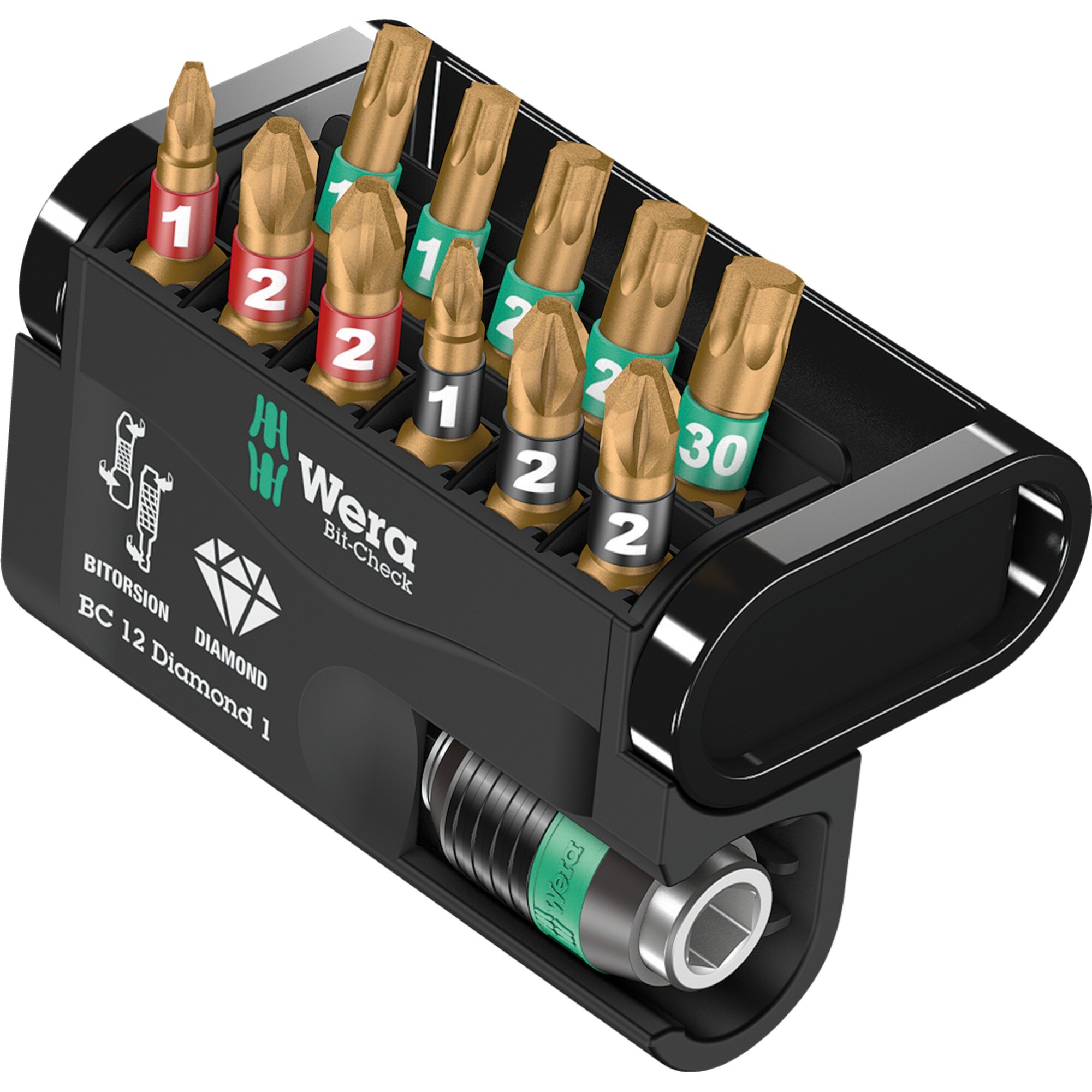 Wera Bit-Satz Bit-Check 12 Diamond 1, 1/4