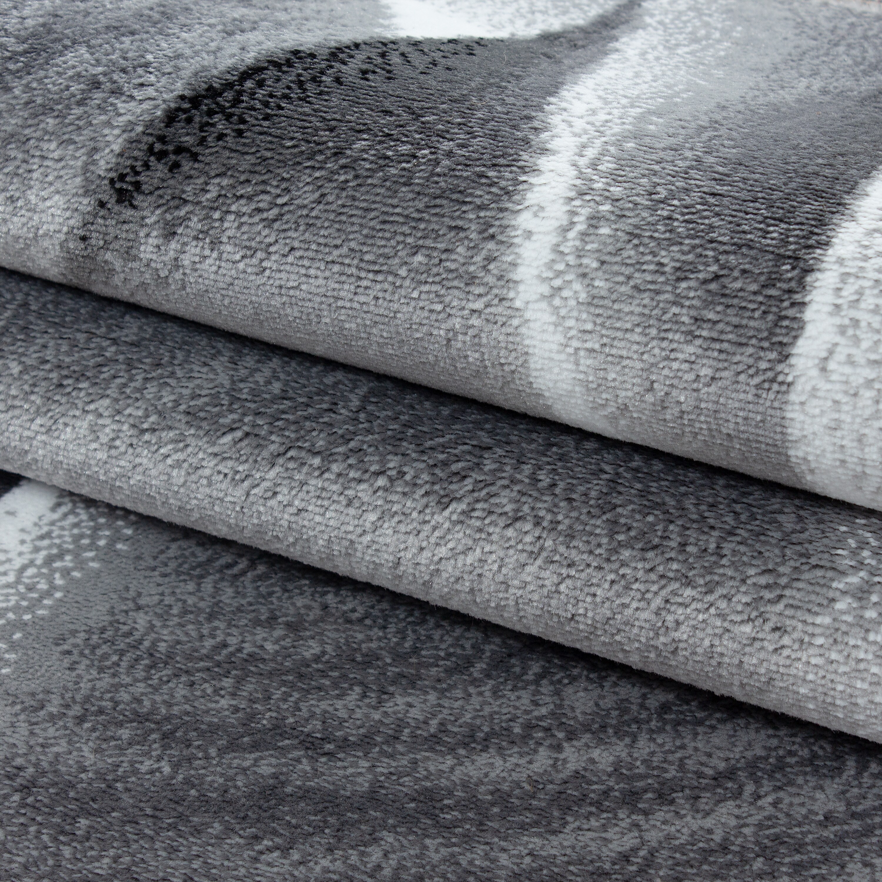 Wunderschöne Teppich modern Designer Wohnzimmer Wellen muster Schwarz