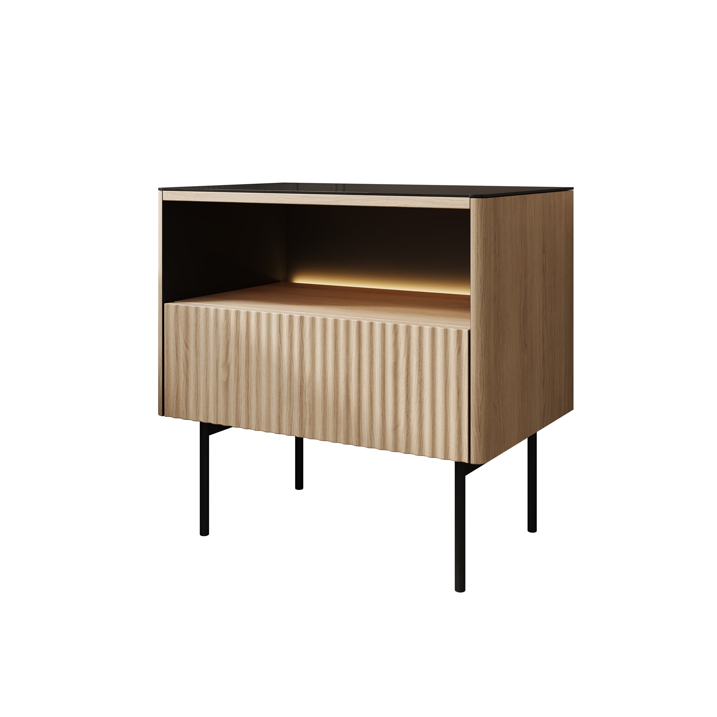 Okari - Nachtkastje - Eiken - 57x39x57 cm