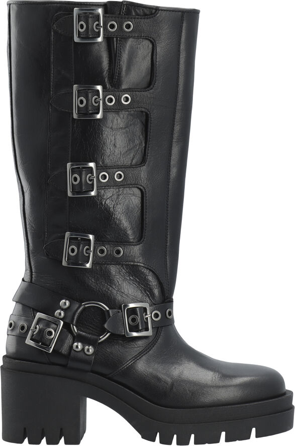 Bianco Edde Biker Buckle Boot #L Black