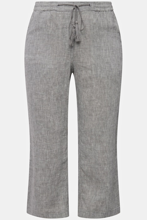 7/8-Leinenhose, elastischer Bund, natürlich kühl