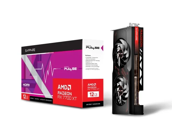 Sapphire Pulse Radeon RX 7700 XT - Grafikkort - Radeon RX 7700 XT - 12 GB GDDR6 - PCIe 4.0 x16 - 2 x HDMI, 2 x DisplayPort