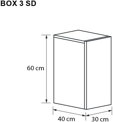 Wuun® Somero Sideboard Highboard SDF5 / 30cm B:(1x30) H:60cm T:40cm I Schwarz-Matt/Schwarz Hochglanz