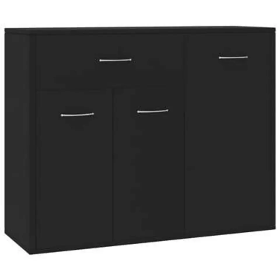 vidaXL - Dressoir - Zwart - Bewerkt hout