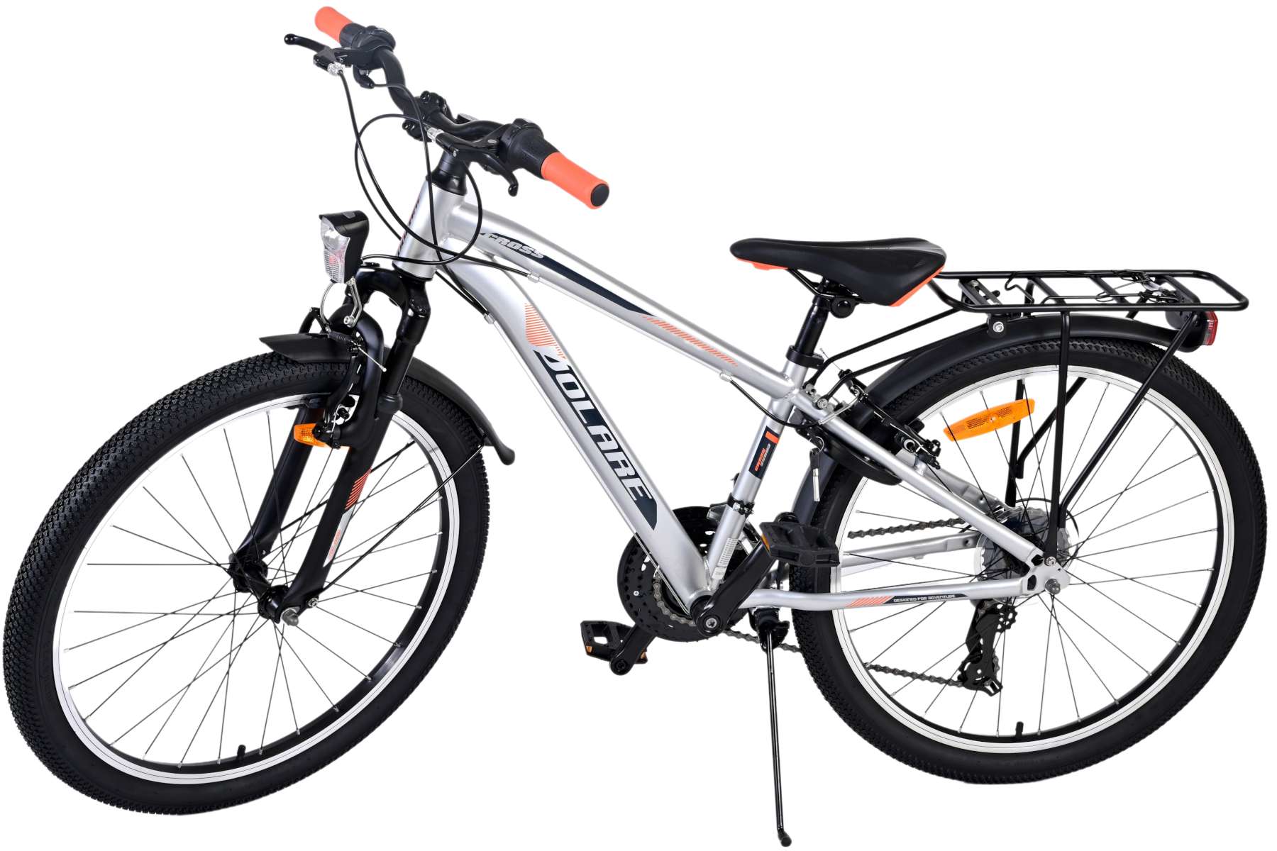 TPFSports Cross Kinderfahrrad - Jungen - 2 Handbremsen - 18 Gänge - 24 Zoll - Grau