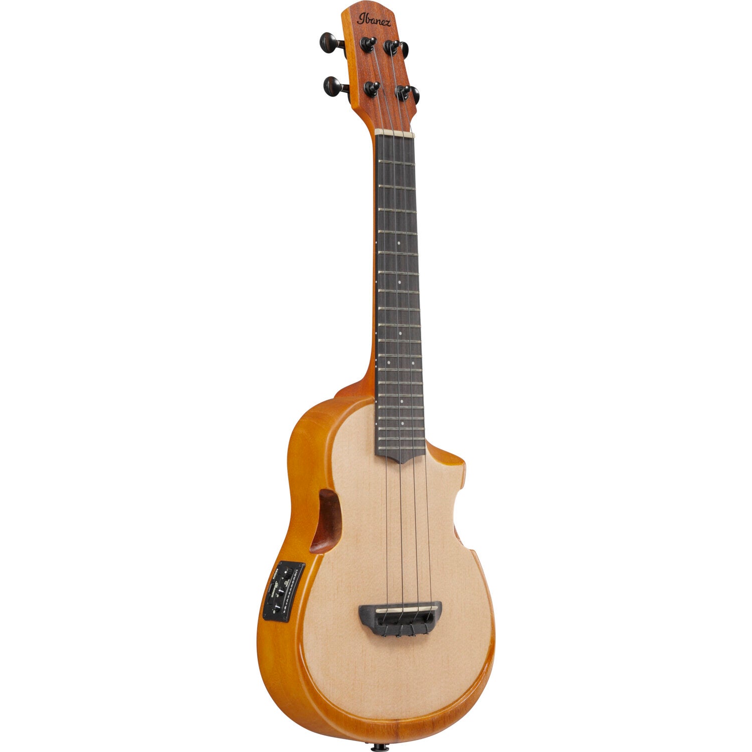 Ibanez AUC10E Open Pore Natural elektrisch-akoestische concert ukelele met gigbag