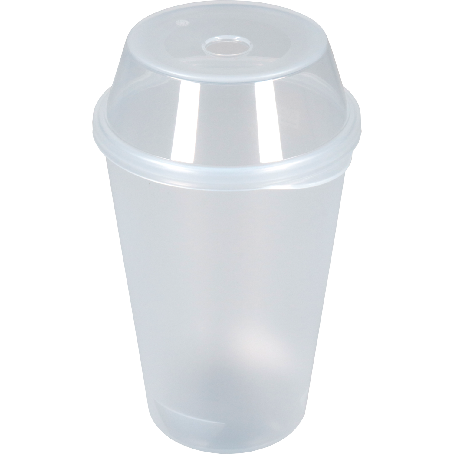 Circ Deksel, PP, dome, reusable, met gat, Ø90mm, transparant