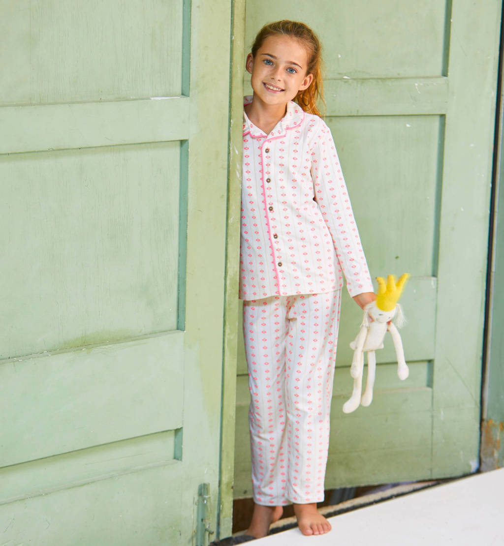 Little Label pyjama met all over print roze/beige