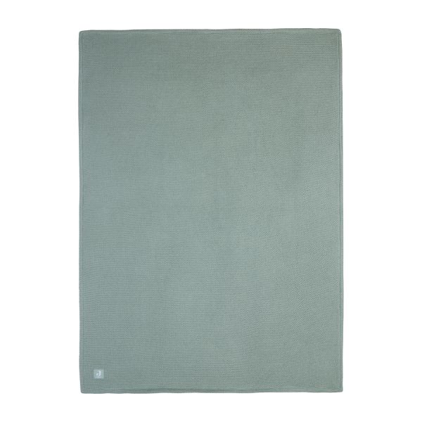 Jollein Basic Knit Ledikantdeken 100 x 150 cm Forest Green / Fleece