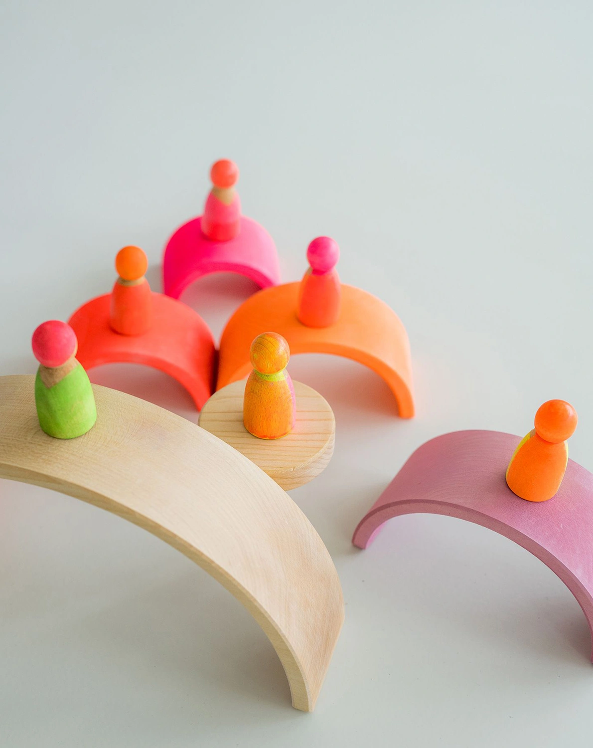 Holzfiguren-Set NEONFREUNDE 3-teilig in pink