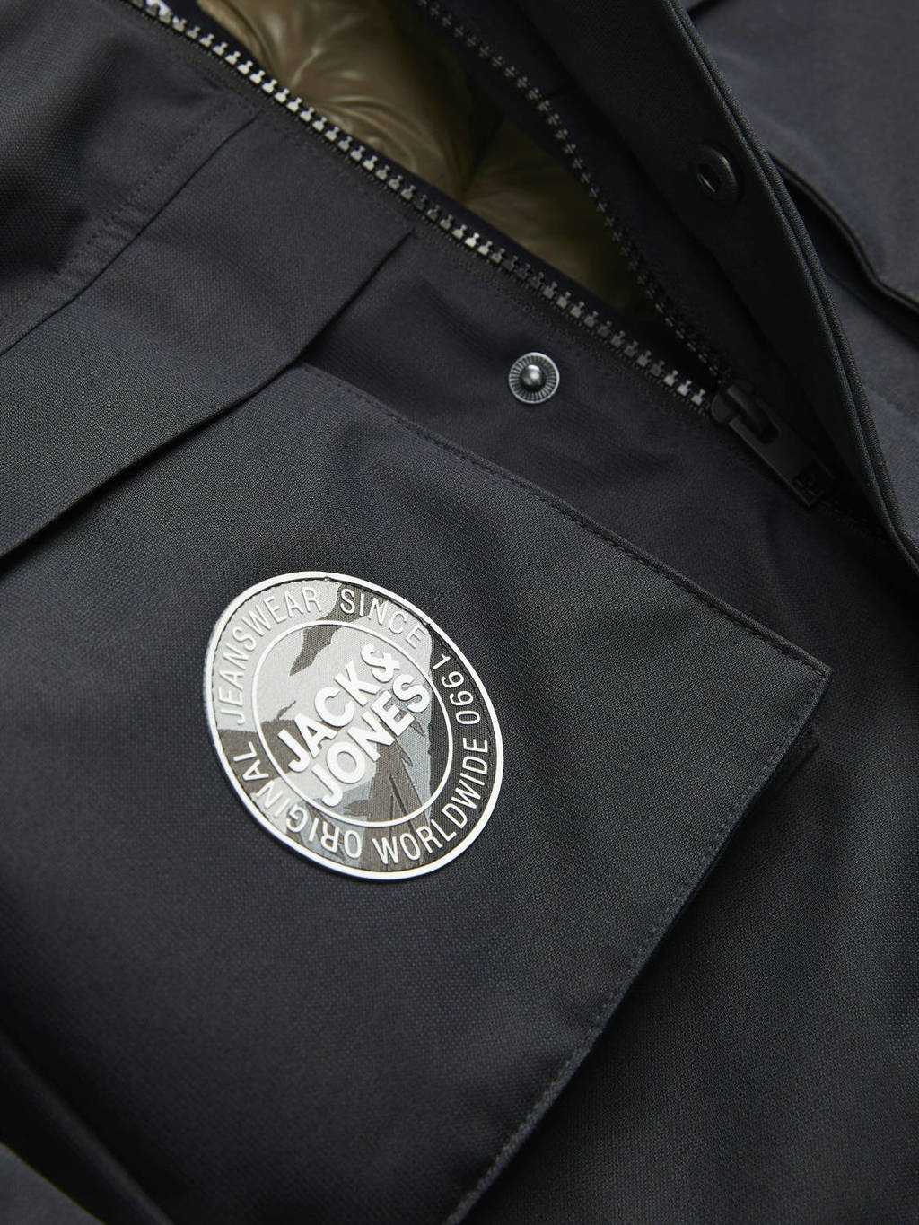 JACK & JONES gewatteerde winterjas donkerblauw