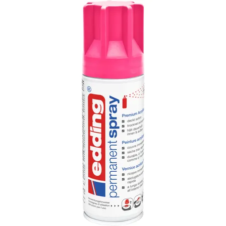 edding 5200 Permanent Spray Premium-Acryllack, seidenmatt, 200ml, neon pink