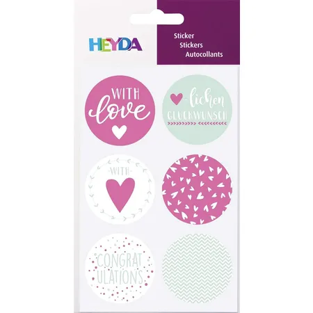 Heyda Sticker Love rund rot