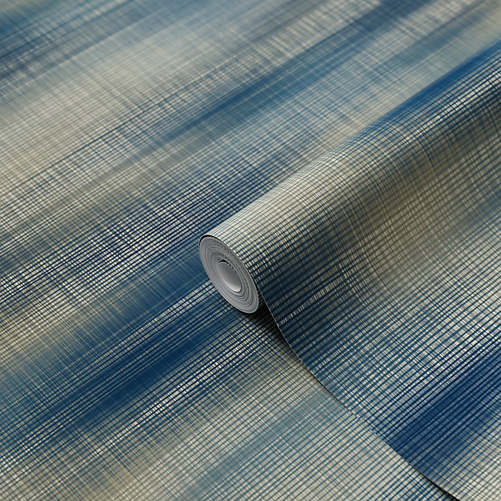 Papier peint Vinyle intissé GoodHome Soboba bleu l.53 x H.1000 cm