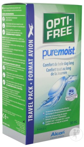 Opti-Free PureMoist Solution Multi-Fonctions De Décontamination 1x90ml + Étui