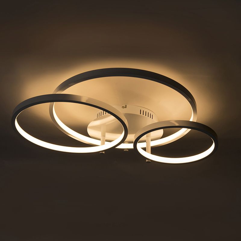 Moderne plafondlamp wit incl. LED en dimmer- Rondas