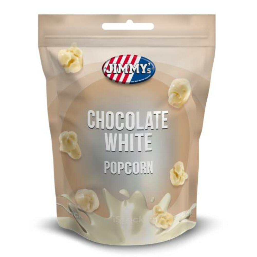 3x Jimmy's Popcorn Witte Chocolade Popcorn120 gr