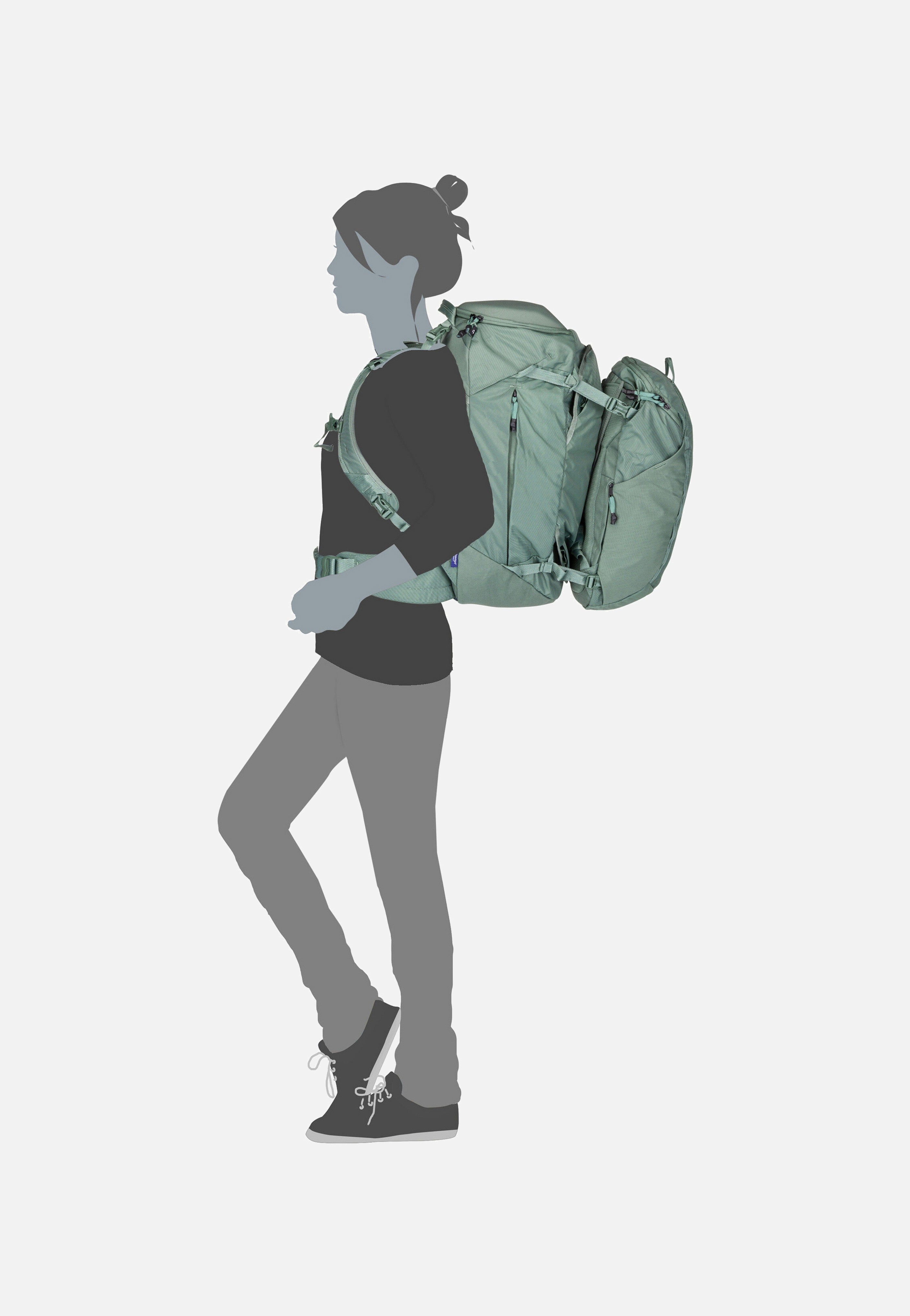 Landmark Travel 60L Women Hazy Green - Reiserucksack