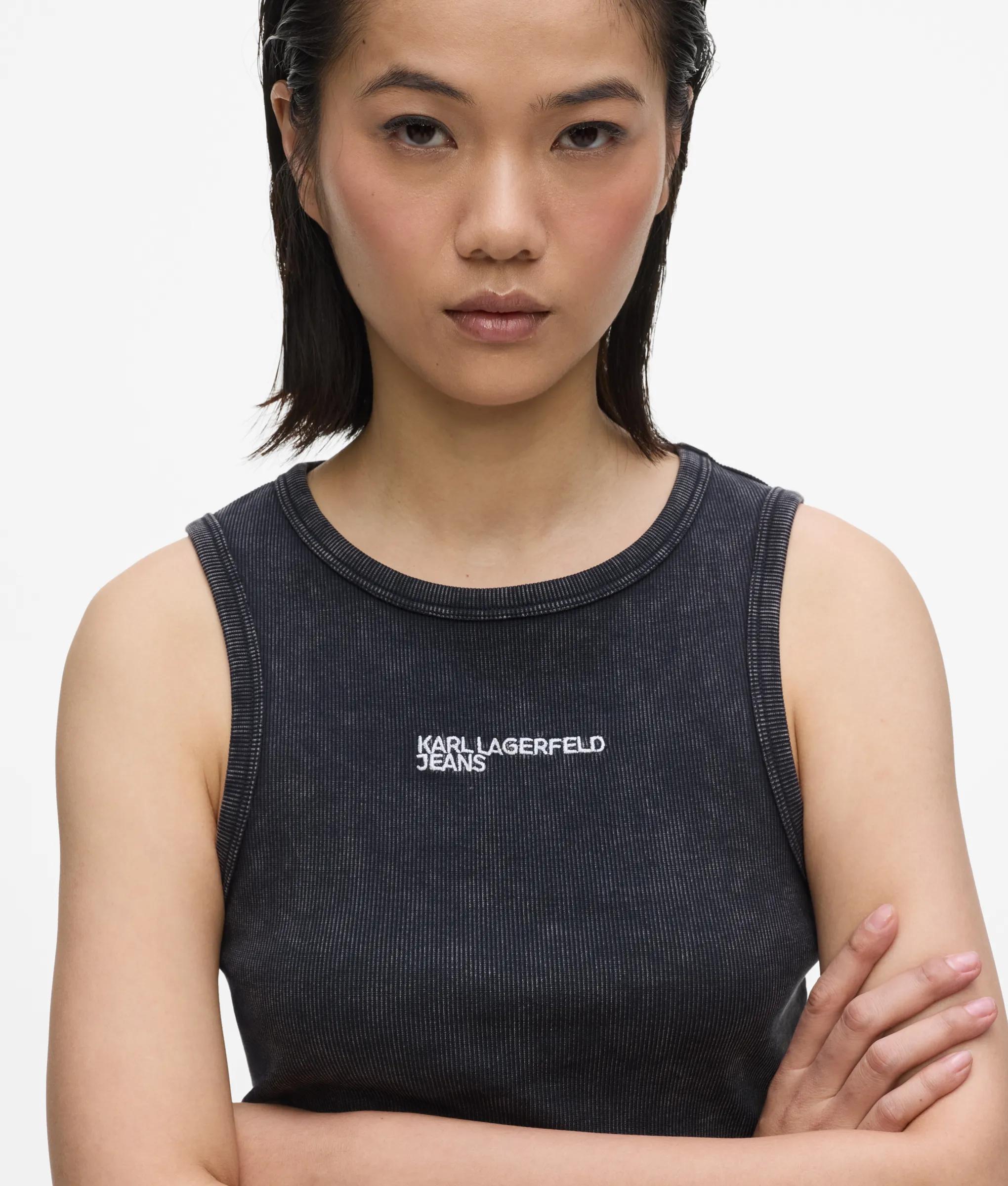 Verwassen geribbelde tanktop