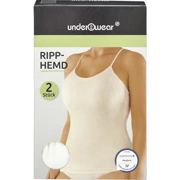 5x4 Rippe Hemd Doppelpack offwhite Gr. M