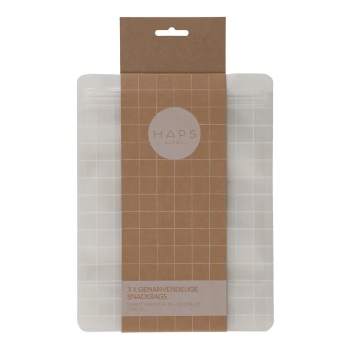 Haps Nordic Snack bag réutilisable 1000 ml - Set de 3