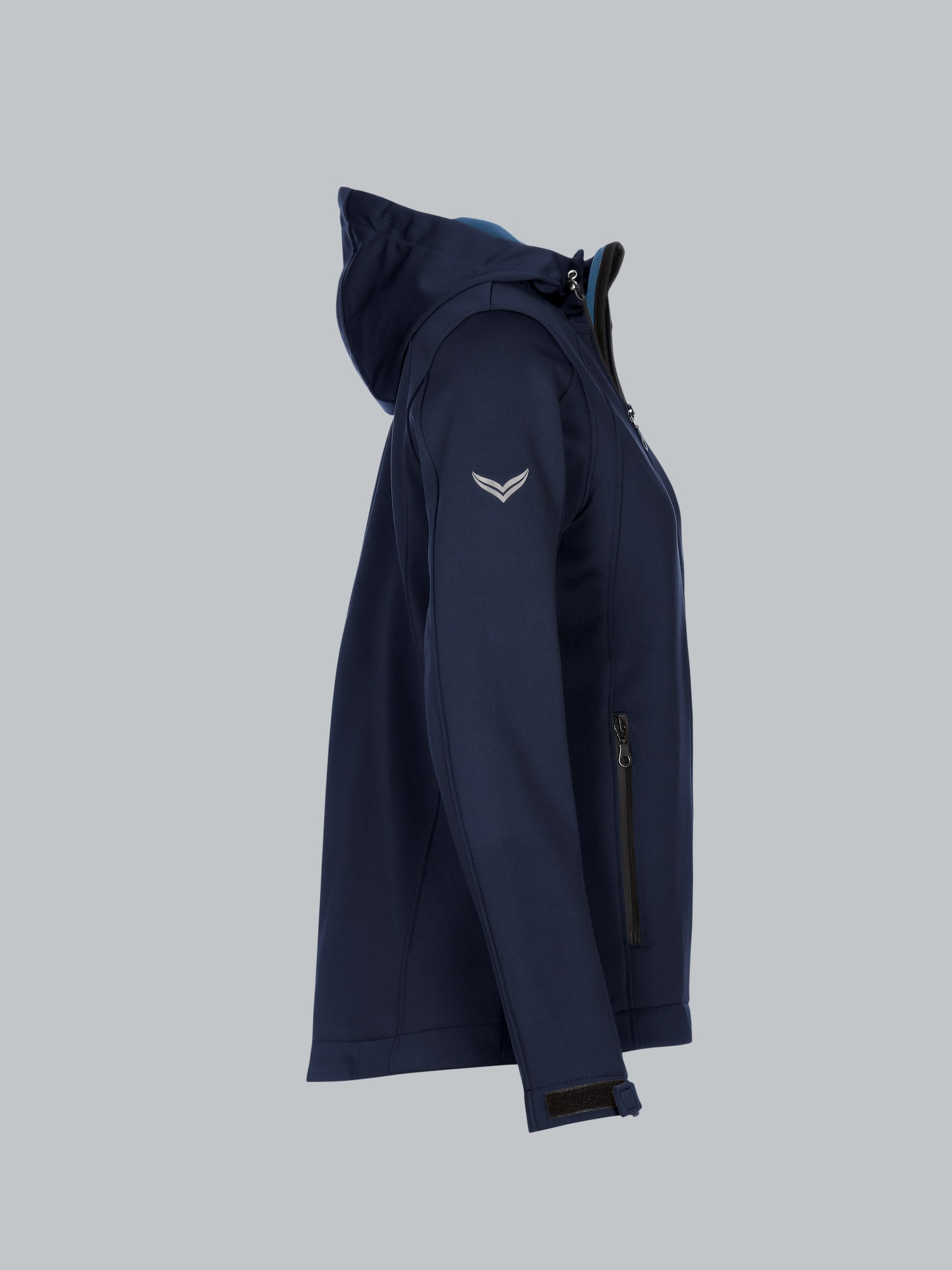 Taillierte Softshell–Kapuzenjacke Navy