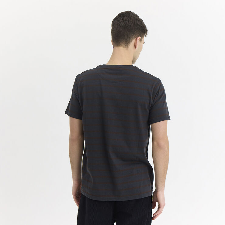 By Garment Makers Fabian Striped tee Jet black