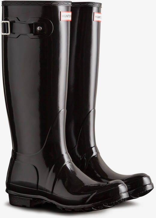 Hunter Boots & laarzen Womens Original Tall Gloss Boot Black in zwart