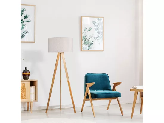 Lampadaire EDM Bois Tissu