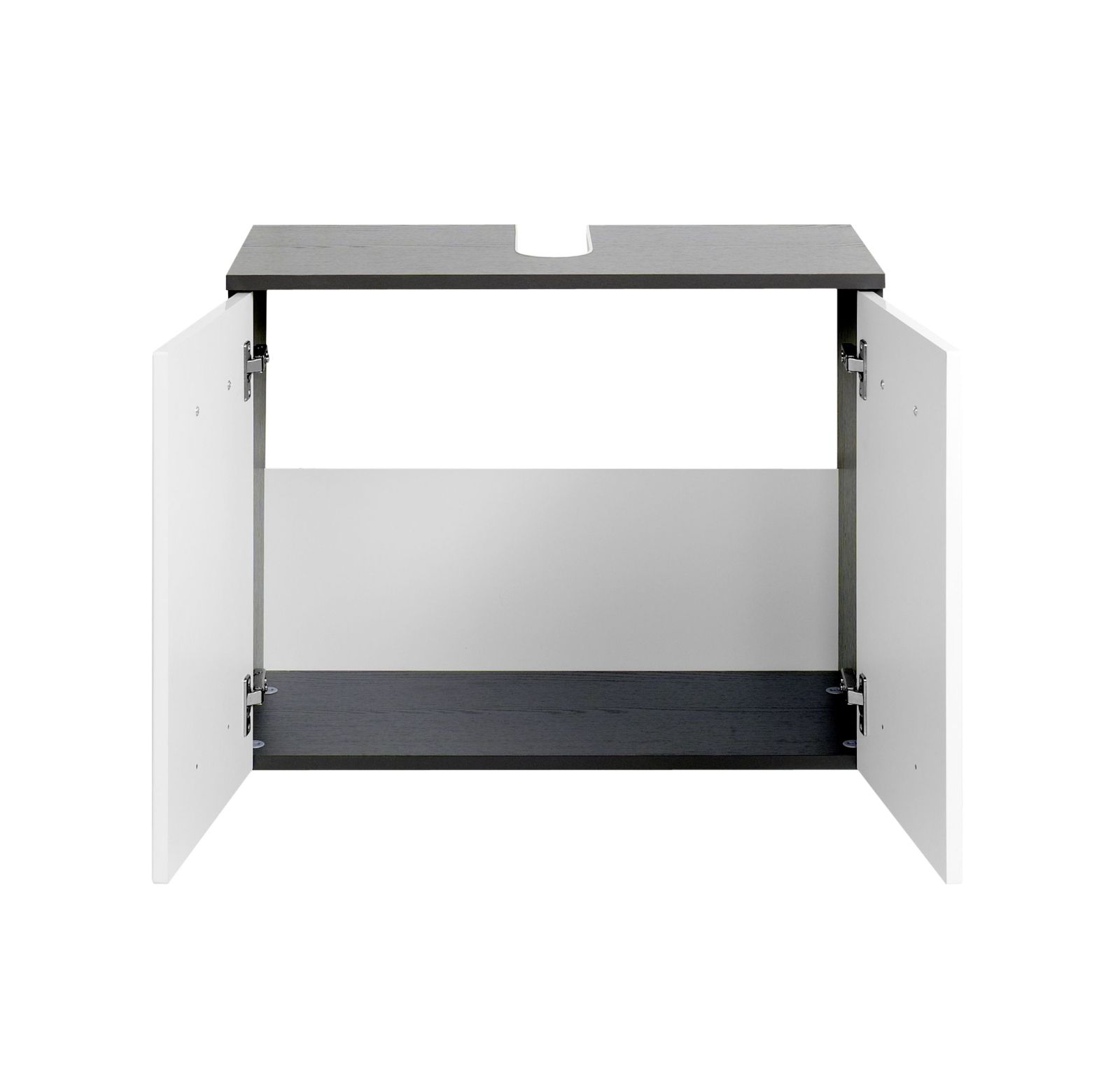 Waschbeckenunterschrank BOLOGNA - grafitgrau-weiß Hochglanz - 70 cm