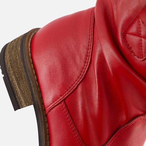 Cellini Plooi Enkellaarsjes rood Leer