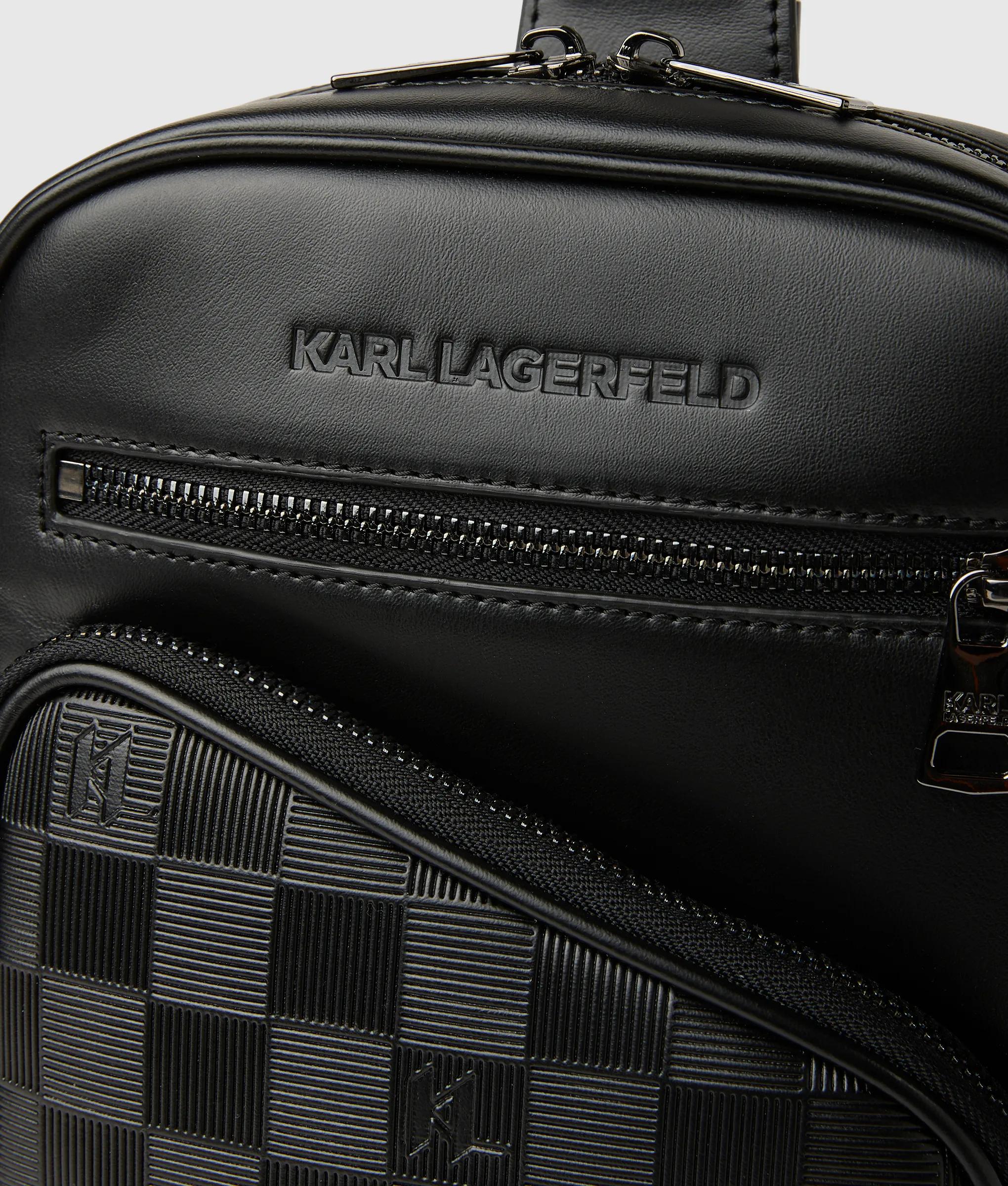Monogram dambordpatroon verticale crossbodytas