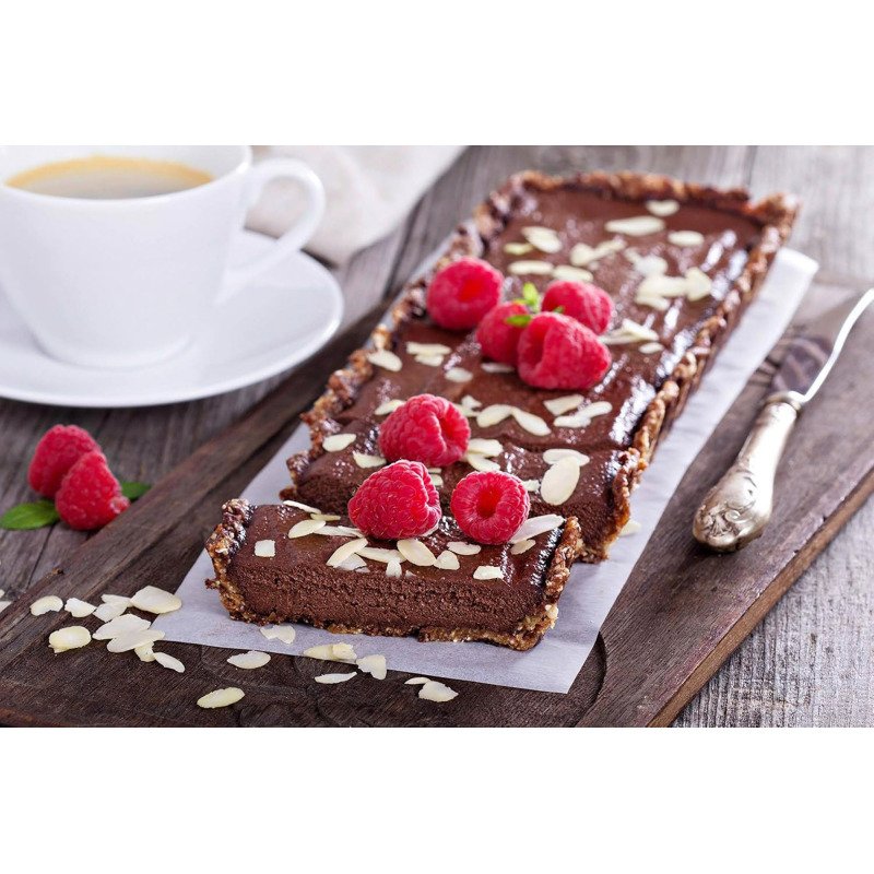 Moule à tarte à fond amovible Silver Top - rectangle 35 x 11 cm