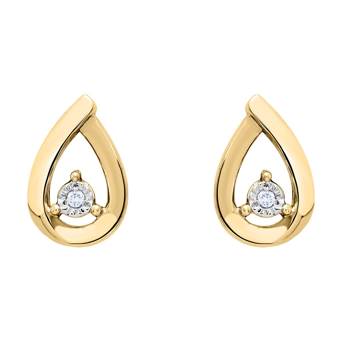 Boucles d'oreilles Brillaxis diamantor jaune 9 carats