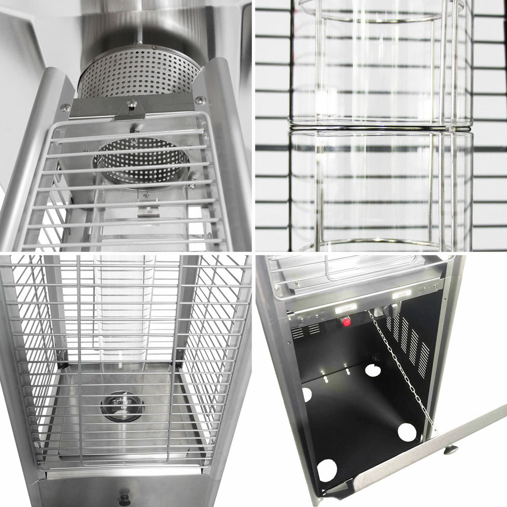 Parasol chauffant stockholm 13kw inox + housse