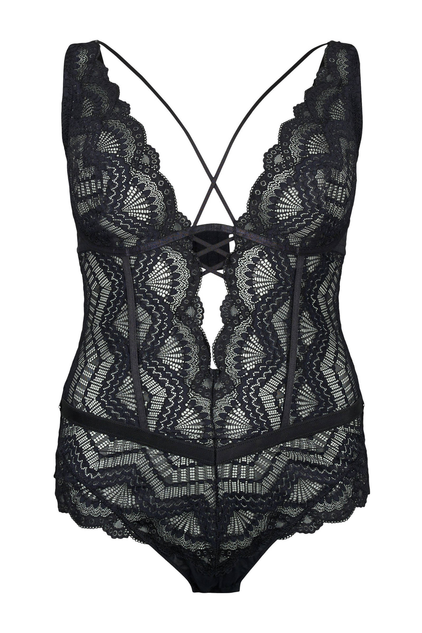 Zizzi stringbody CAETTA zwart