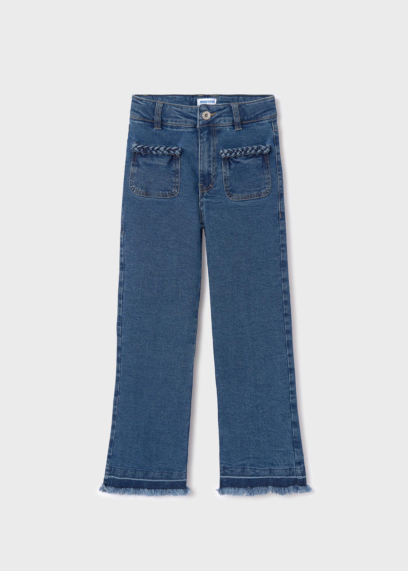 Calça jeans de cintura alta Better Cotton para meninas, denim médio