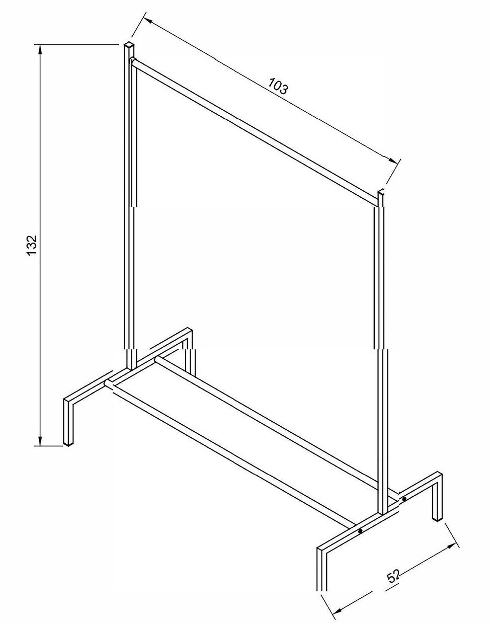 VCM Metall offener Kleiderschrank begehbarer Kleiderständer Kleiderstange Labol S