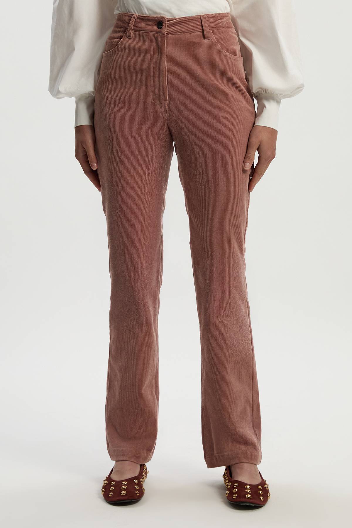 KarenMillen Jean Évasé en Velours Côtelé Stretch
