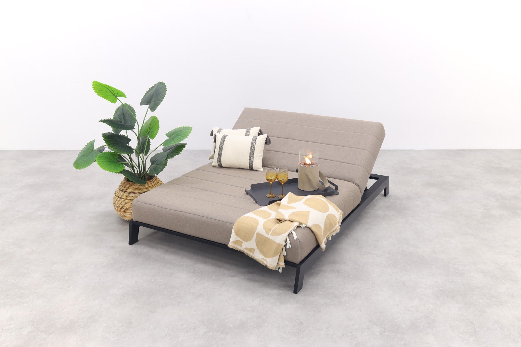 Mexico ligbed - Sunbrella - Taupe - 2 persoons