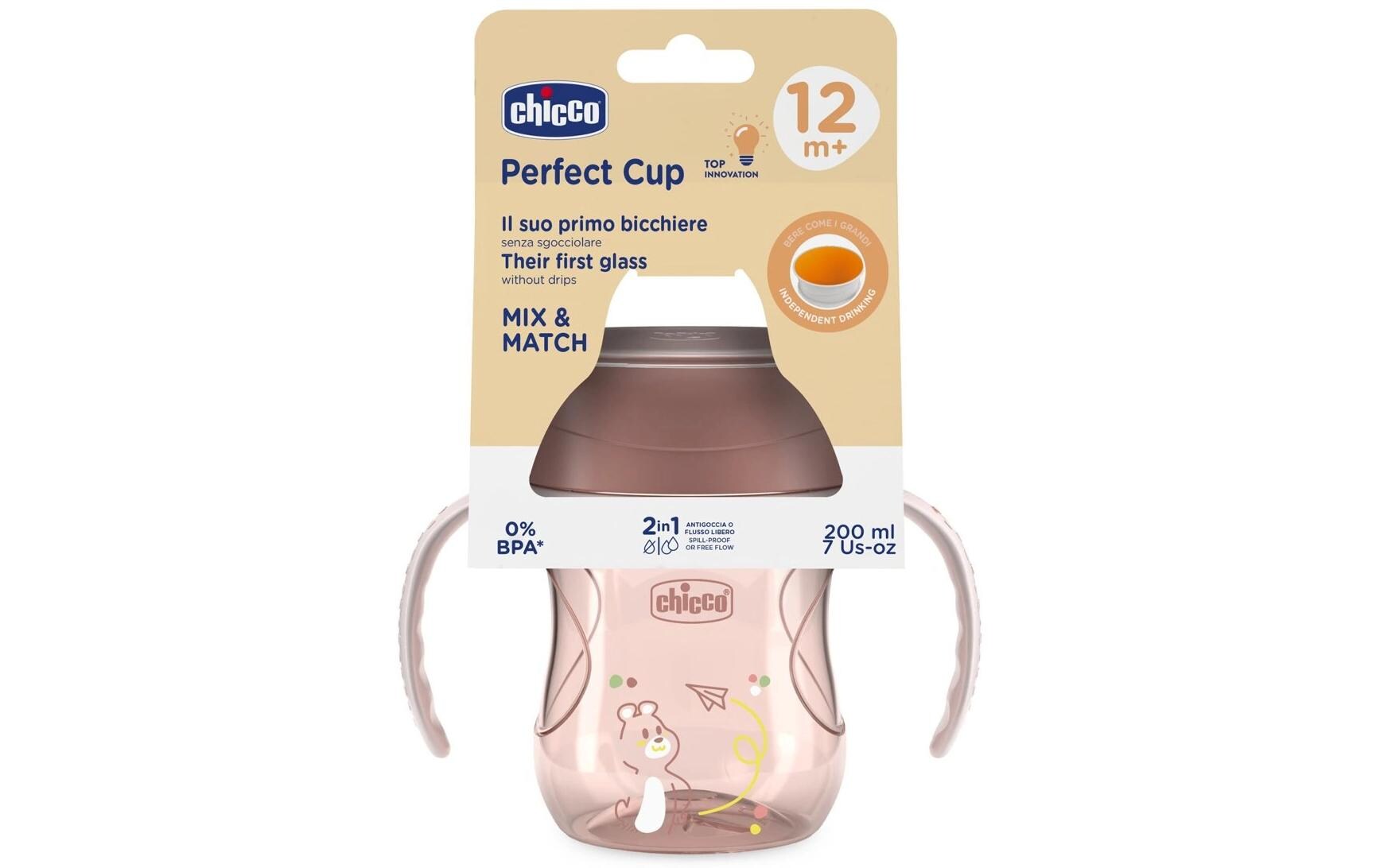 Kindertrinkbecher Perfect Cup 200 ml, Pink, 12m+Trinklernbecher