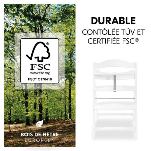 Chaise haute Alpha+ - Blanc - HAUCK