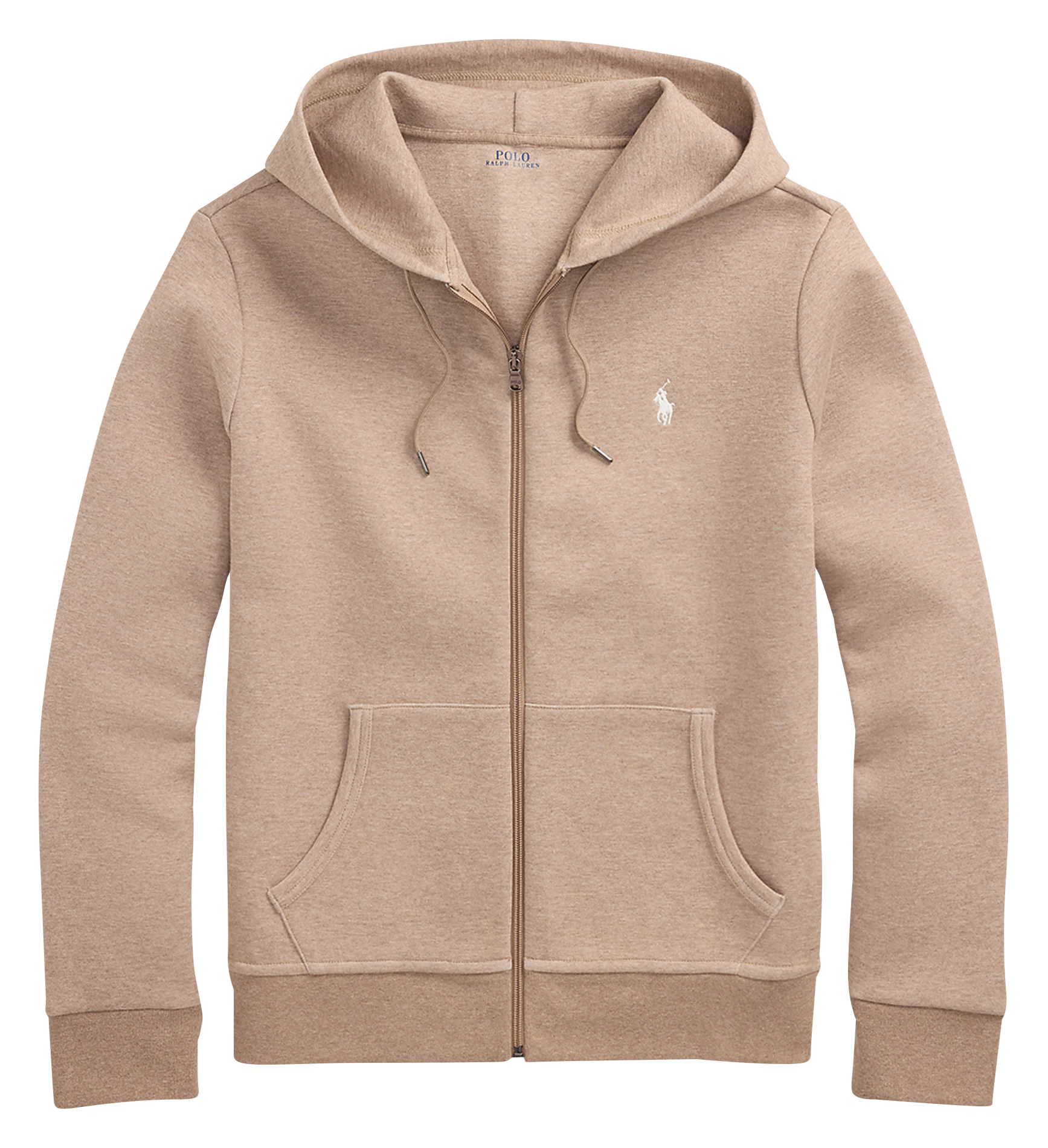 Sweat zippé à capuche en coton doux | Marron
