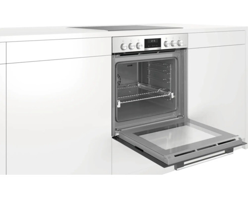 Bosch ovenset met glaskeramische kookplaat en roestvrijstalen frame HND611LS61, bruikbaar volume 71 l
