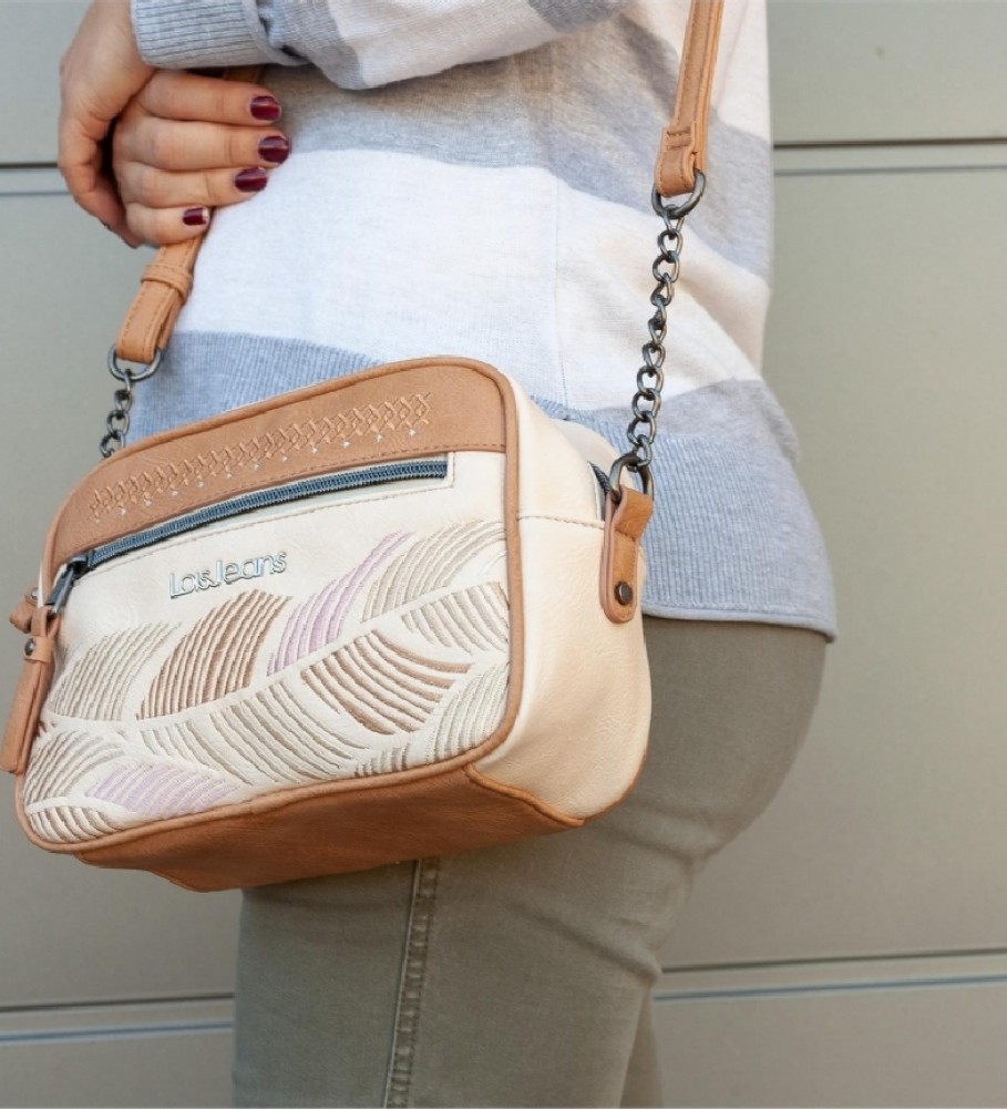 Bolsa de ombro Lois Galatea bege e marrom