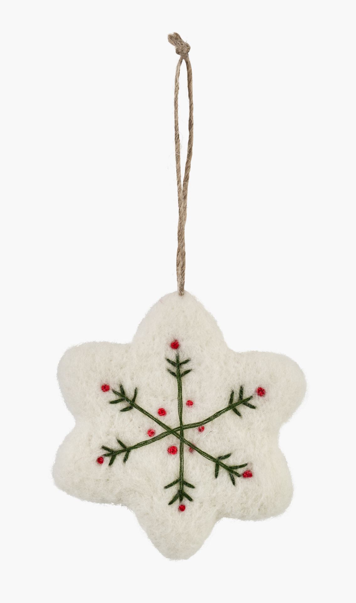 Juletrepynt multi hvit - 8x1x8 cm