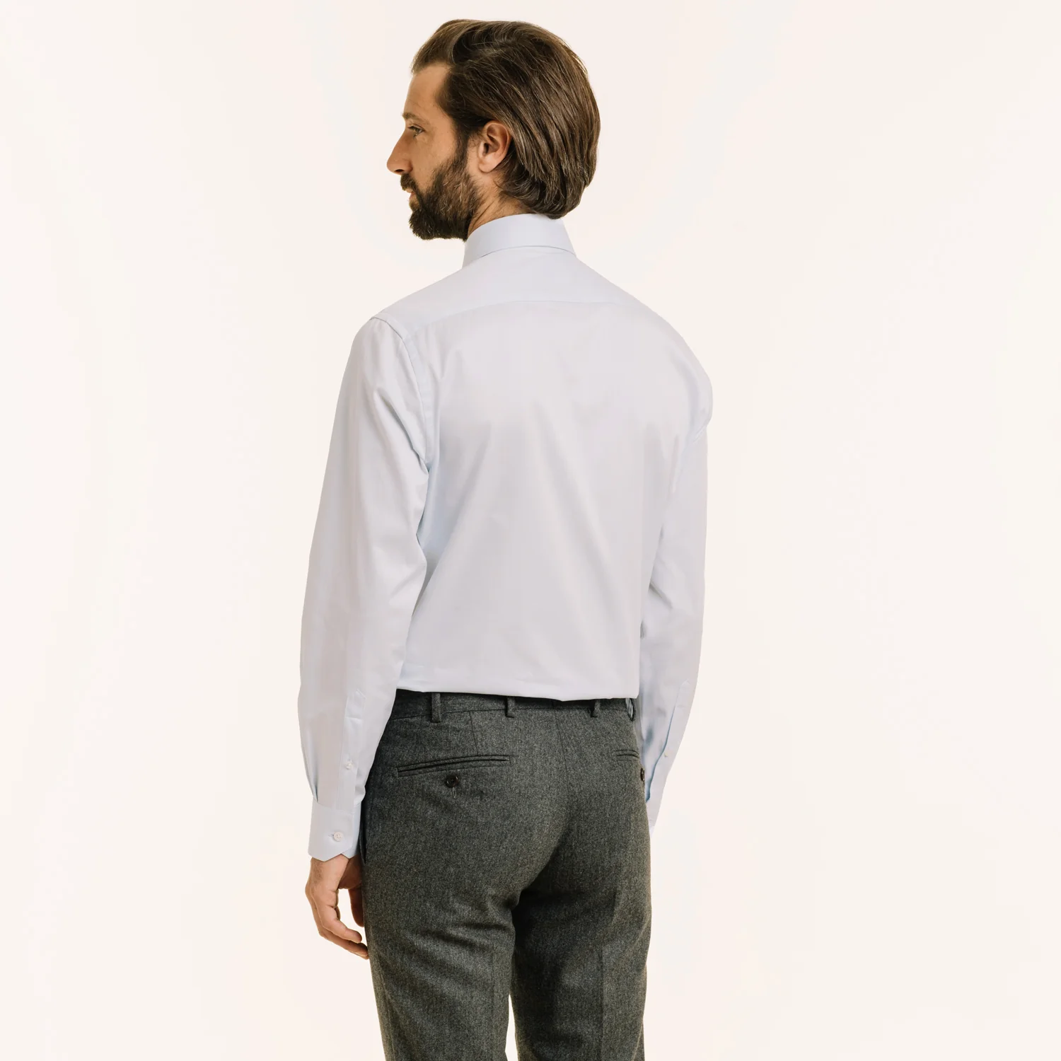 Sky blue double-twisted twill shirt