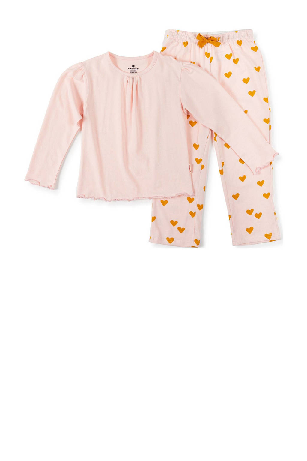Little Label roze pyjama met hartjes print op de broek