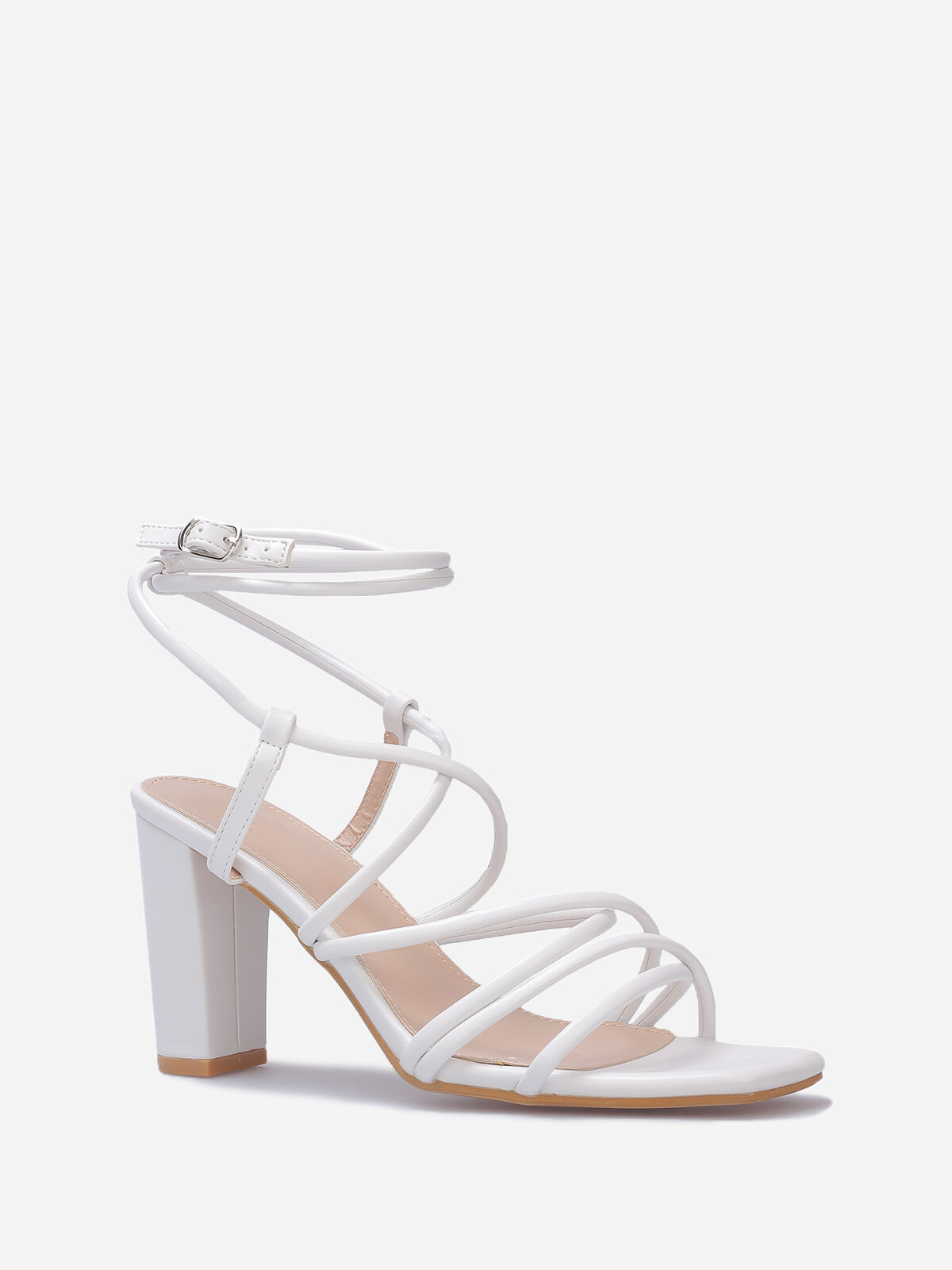 Sandales à multiples brides croisées- Blanc